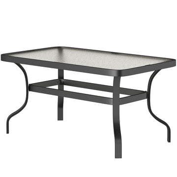 Coffee table in tempered glass, wave design, 95x55 cm, black
