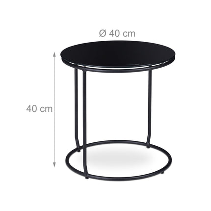 Side table with footstool black