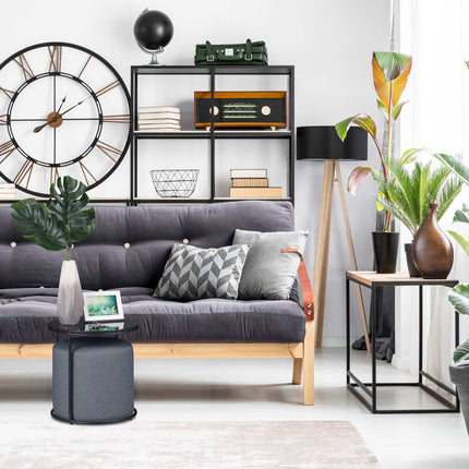 Side table with integrated stool