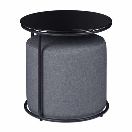 Side table with integrated stool