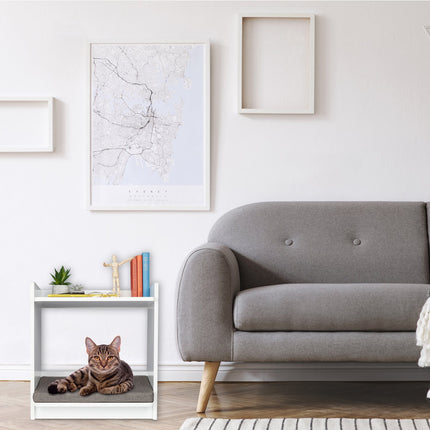 Side table with pet cushion