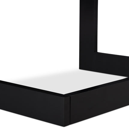 Side table with storage compartment black