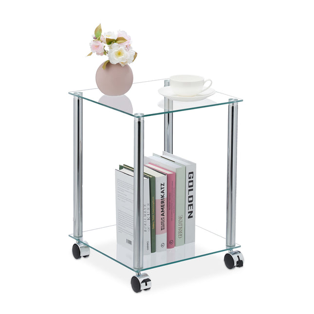 Side table with wheels