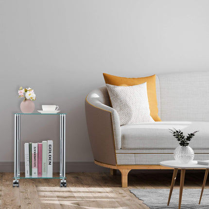 Side table with wheels