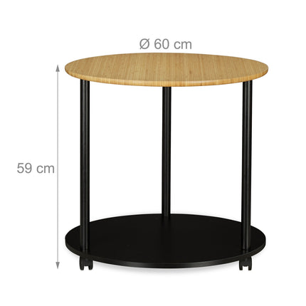 Side table with wheels
