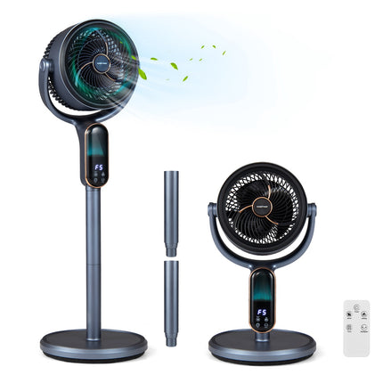 Silent Pedestal Fan With Remote, LED Display, 8 Speeds