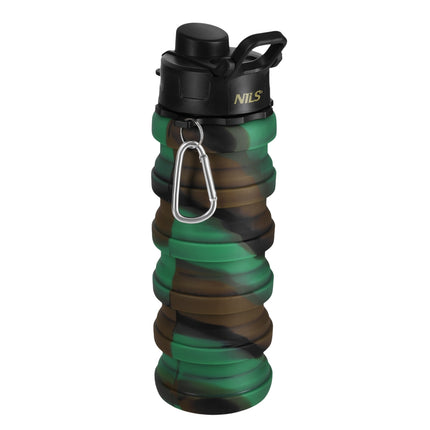 Silicone Folding Water Bottle, 500ml, Green