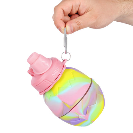 Silicone Folding Water Bottle, 700ml, Pink