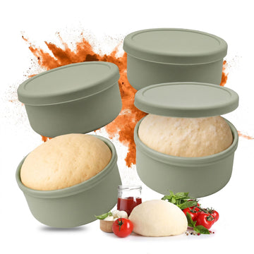 Silicone Pizza Dough Boxes with Lids, Set of 4