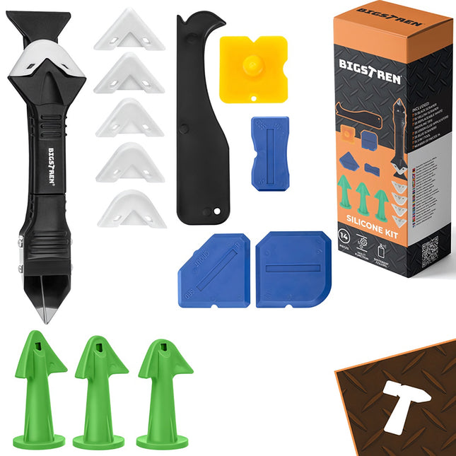 Silicone Spatula Set, 14 Pcs for Grout and Sealant Work