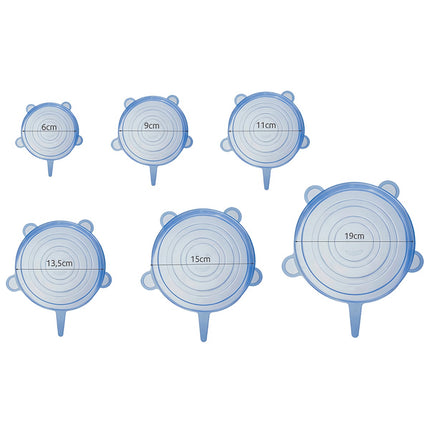Silicone lids - set of 6