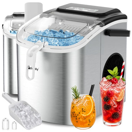 Silver Ice Maker, 1.2L Capacity, 12kg/Day Output