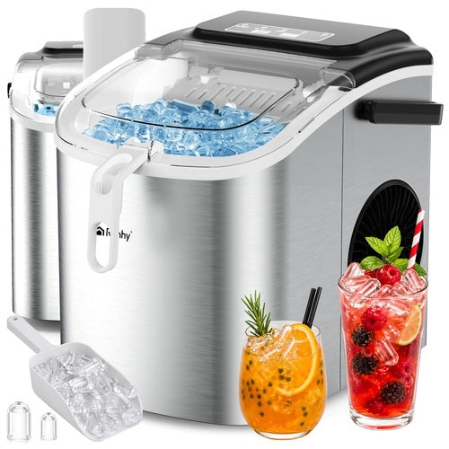 Silver Ice Maker, 1.2L Capacity, 12kg/Day Output