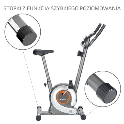 Silver Magnetic Stationary Bike – Adjustable Resistance