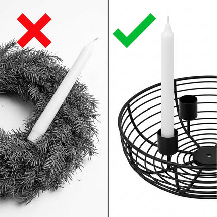 Silver Metal Wire Advent Wreath Holder – 20.5 cm