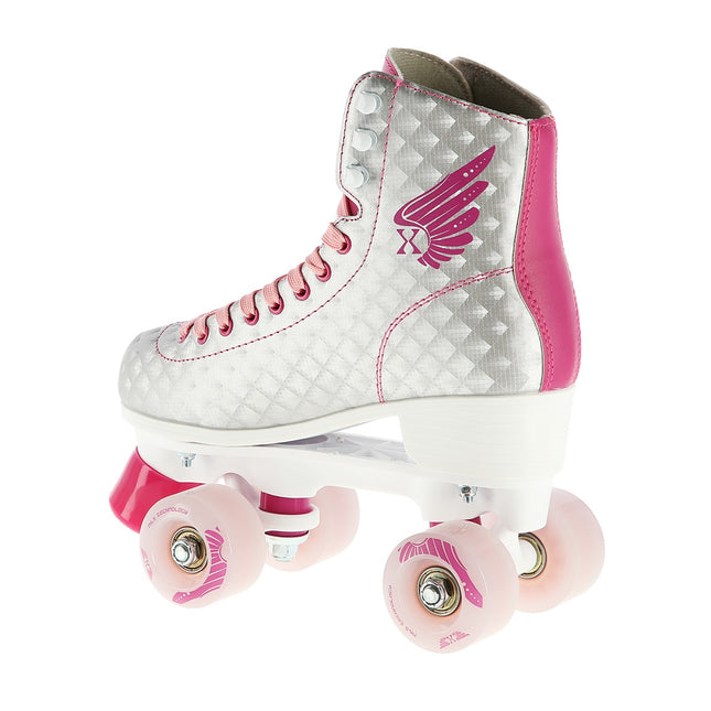 Silver-Pink Roller Skates, Size 36