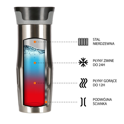 Silver Thermal Cup, Insulated, 500ml