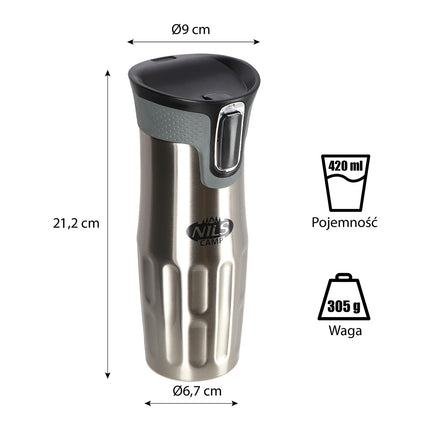 Silver Thermal Cup, Insulated, 500ml