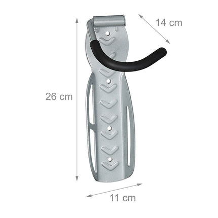 Silver bicycle wall bracket set of 2