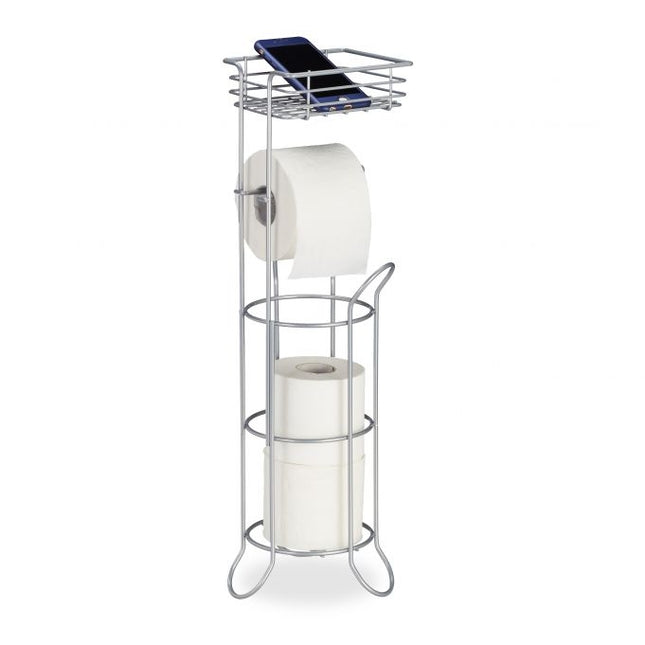 Zilveren toiletrolhouder staand
