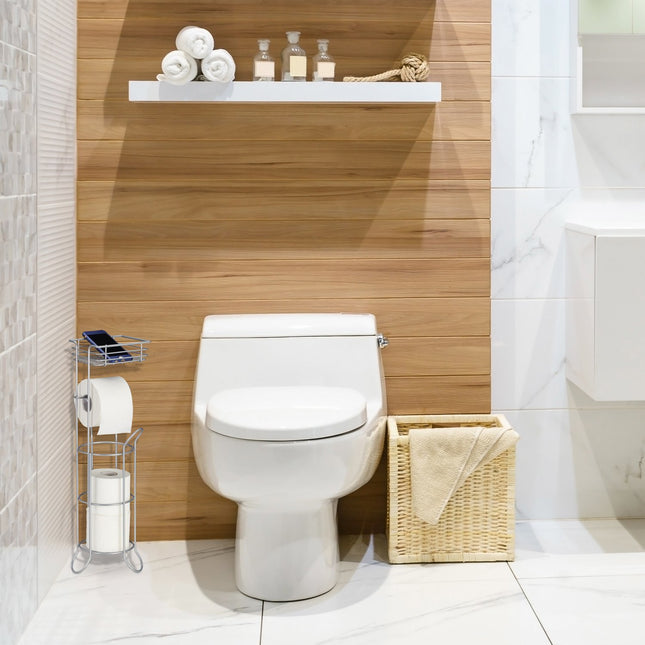 Zilveren toiletrolhouder staand
