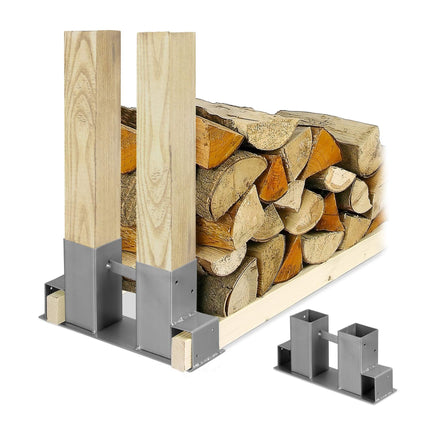 Silver wood stacking support in a set of 2