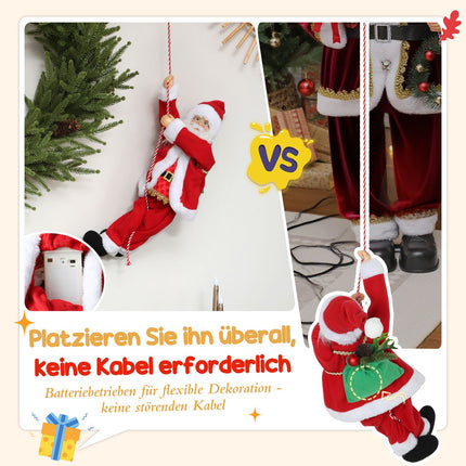 Singing Climbing Santa 60cm with Gift and Sound