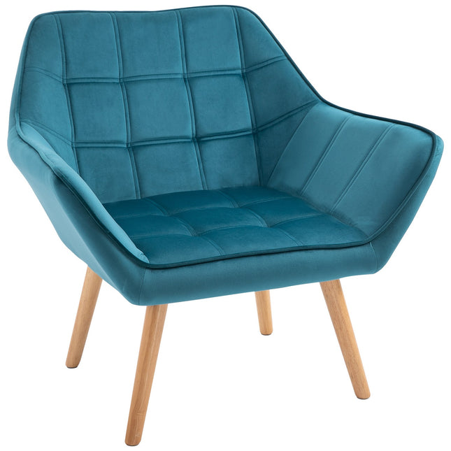 Velvet Wing Armchair, raised legs, green, 64x62x72.5 cm
