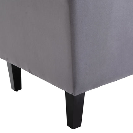 Gray Velvet Tufted Wing Chair - Comfortable relaxation seat