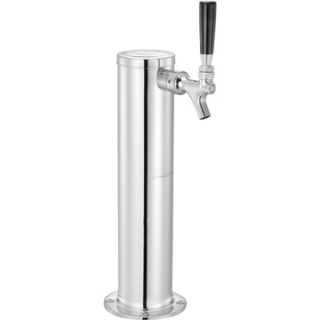 Single Faucet Draft Beer Tower, Stainless Steel, Self-Closing