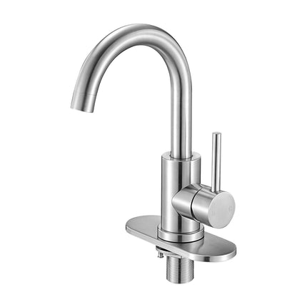 Single Handle Sink Faucet, Brushed Nickel, Anti-Splash 360