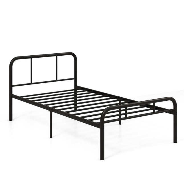 Single Metal Bed Frame with Headboard & Footboard, 90x200 cm
