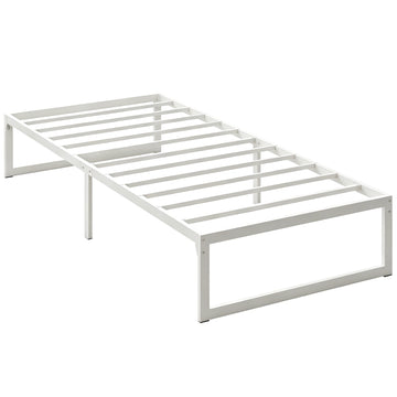 Eenpersoons metalen bedframe met opbergruimte, 90 x 200 cm, wit