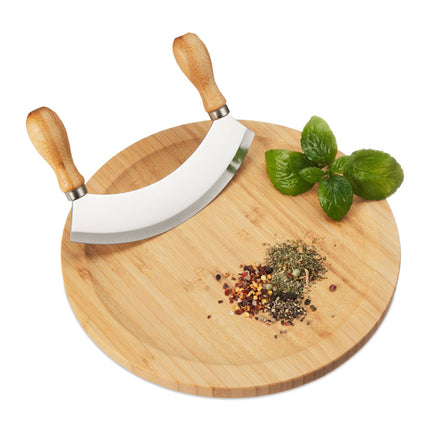 Single-edged rocking knife with XL board