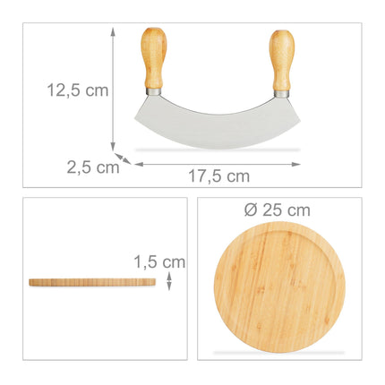 Single-edged rocking knife with XL board