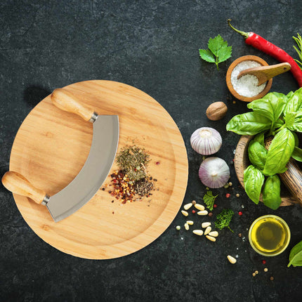Single-edged rocking knife with XL board