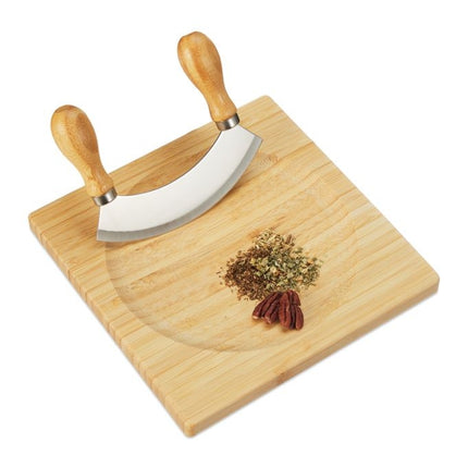 Single-edged rocking knife with board
