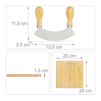 Single-edged rocking knife with board