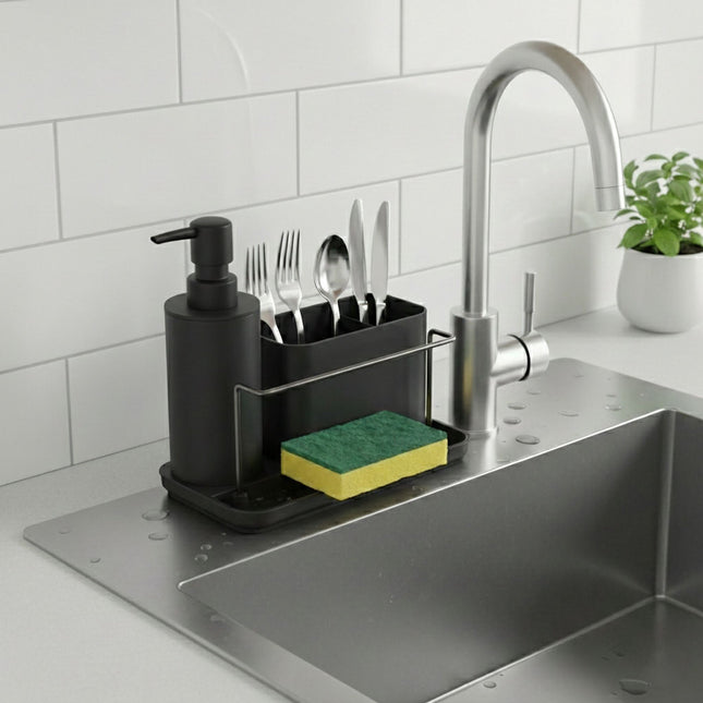 Sink Organizer with Soap Dispenser for Kitchen or Bathroom