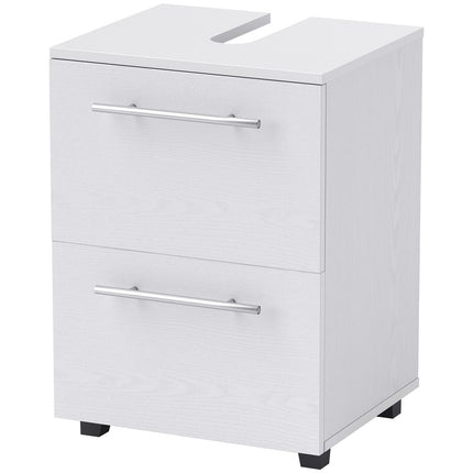Bathroom base cabinet with drawer and tilt protection
