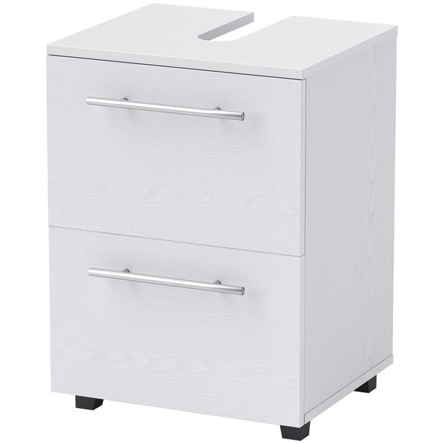 Bathroom base cabinet with drawer and tilt protection