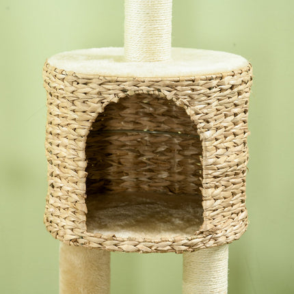 Large Cat Sisal Scratching Post with Cave and Play Ball