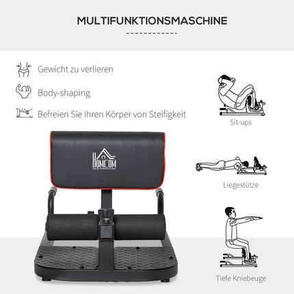 Adjustable 3-in-1 Sissy Squat & Leg Trainer, steel, black