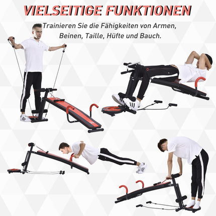 Adjustable bench seat, padded, 120 kg capacity, red/black