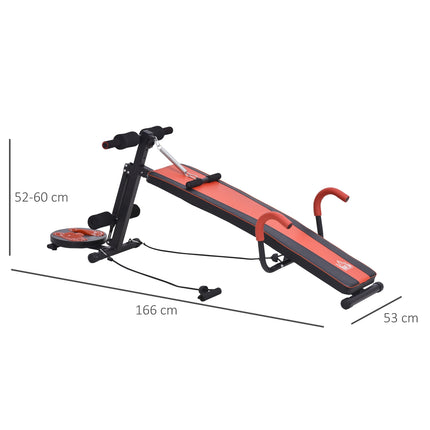 Adjustable bench seat, padded, 120 kg capacity, red/black