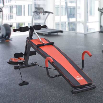 Adjustable bench seat, padded, 120 kg capacity, red/black
