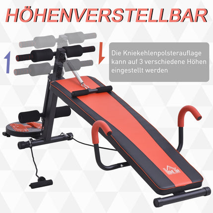 Adjustable bench seat, padded, 120 kg capacity, red/black