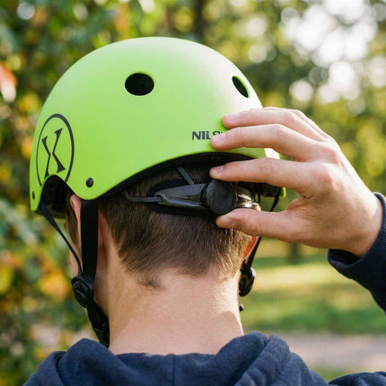 Skate Helmet, Adjustable Dial Fit, Green L 58–61 cm