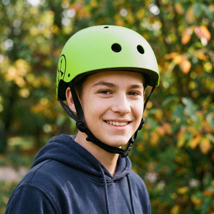 Skate Helmet, Adjustable Dial Fit, Green L 58–61 cm