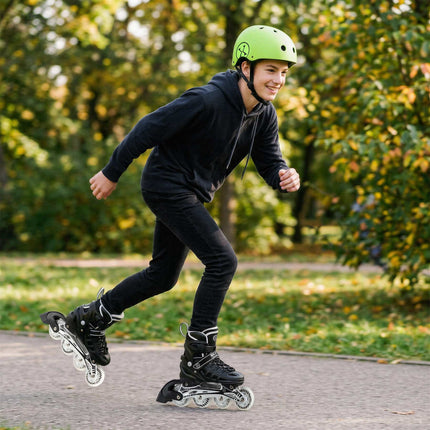 Skate Helmet, Adjustable Dial, Green M 55–58 cm